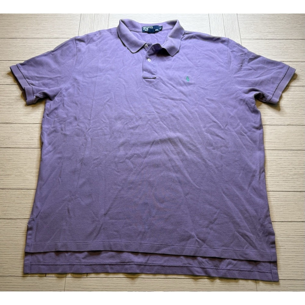 Ralph Lauren Polo Shirt Men XXL Lavender Purple Classic‎ Fit Preppy Casual Pony